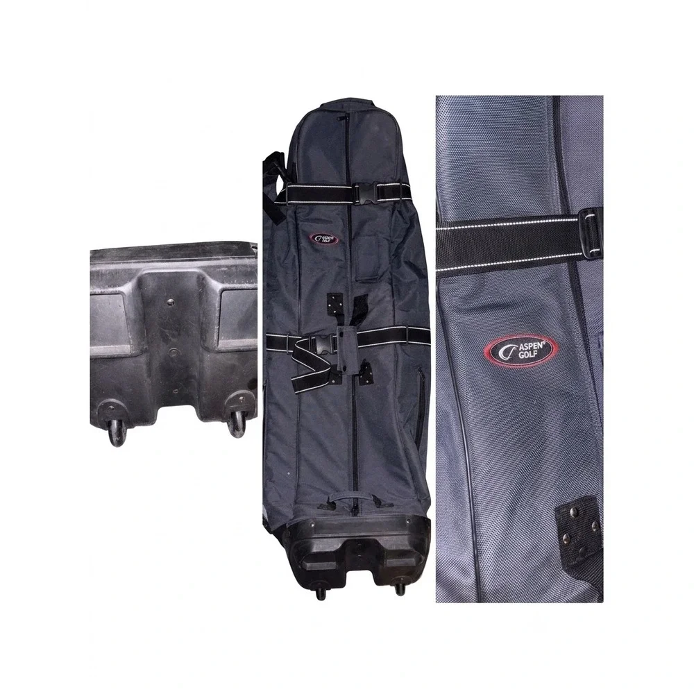 Aspen Golf Travel Bag Soft Sided Rolling Club Carrier Black Padded Wheeled Case